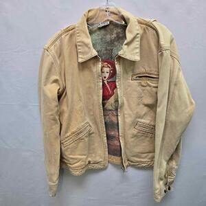 VTG Ethyl Wild West Rhinestone Pinup Girl Denim Jacket - Large